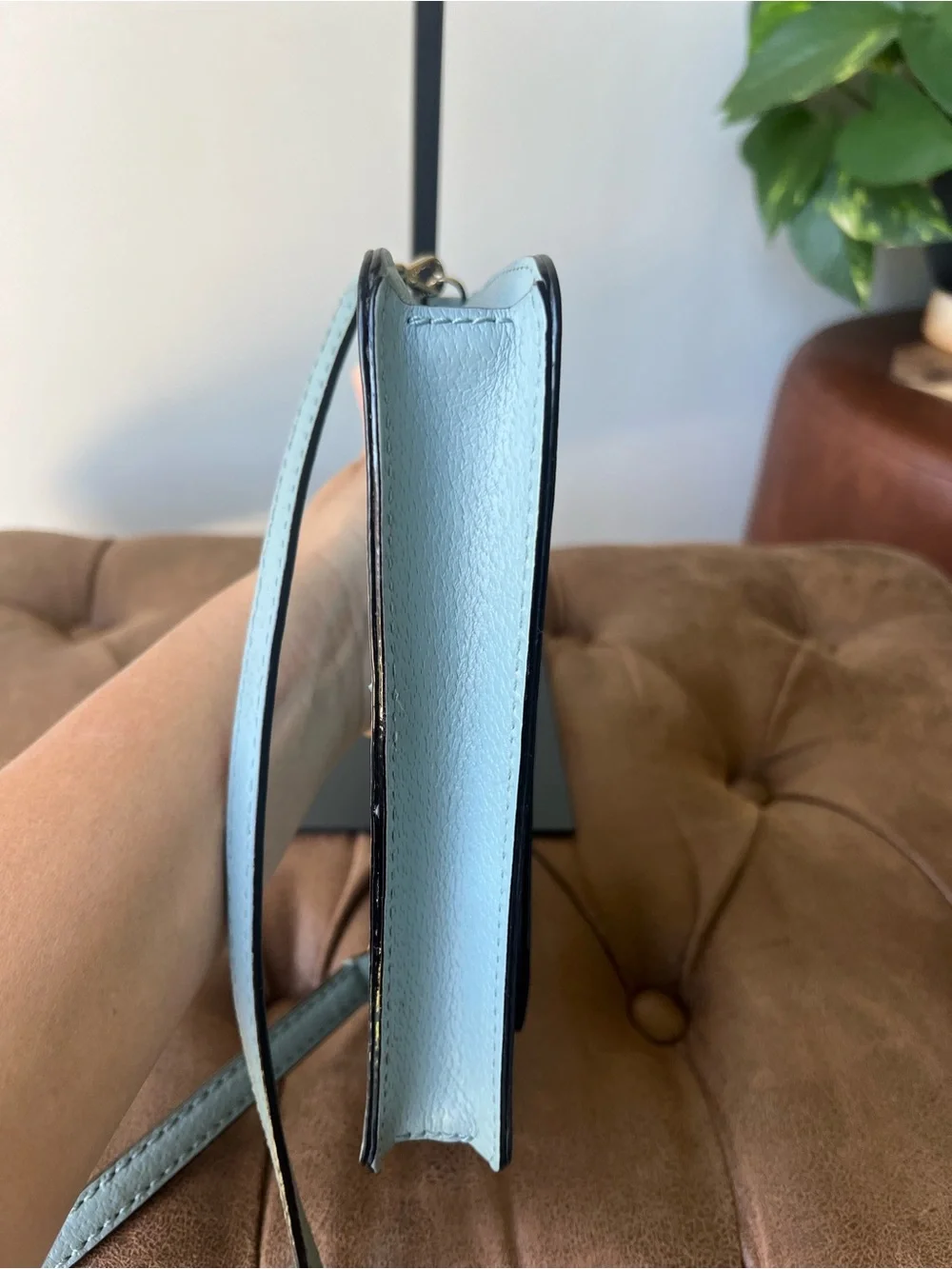 Kate Spade Dusty Blue Pebbled Leather Crossbody